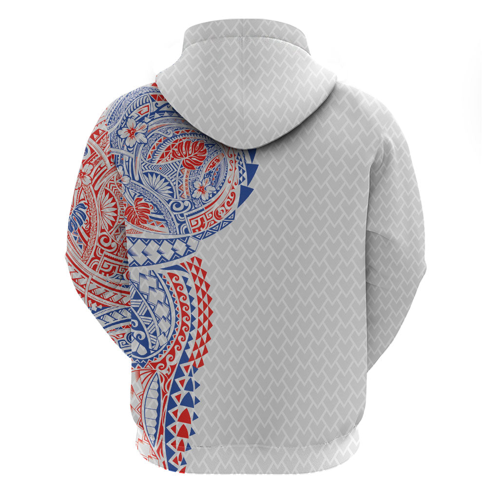Hawaiian Traditional Tattoos Hoodie Kakau Tribal Tropical Plant Motif Hawaii Flag Color Inspired