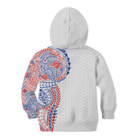 Hawaiian Traditional Tattoos Kid Hoodie Kakau Tribal Tropical Plant Motif Hawaii Flag Color Inspired