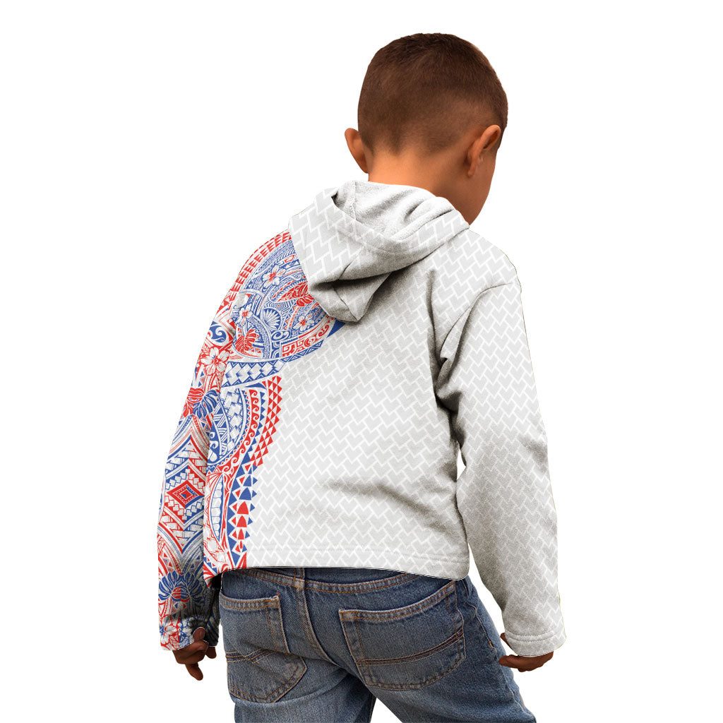 Hawaiian Traditional Tattoos Kid Hoodie Kakau Tribal Tropical Plant Motif Hawaii Flag Color Inspired