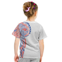 Hawaiian Traditional Tattoos Kid T Shirt Kakau Tribal Tropical Plant Motif Hawaii Flag Color Inspired