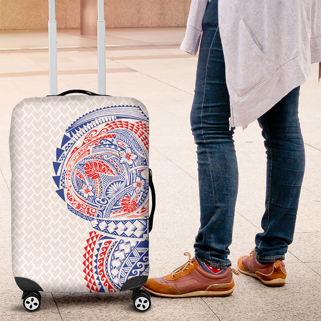 Hawaiian Traditional Tattoos Luggage Cover Kakau Tribal Tropical Plant Motif Hawaii Flag Color Inspired