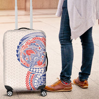 Hawaiian Traditional Tattoos Luggage Cover Kakau Tribal Tropical Plant Motif Hawaii Flag Color Inspired