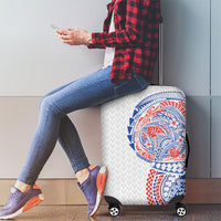 Hawaiian Traditional Tattoos Luggage Cover Kakau Tribal Tropical Plant Motif Hawaii Flag Color Inspired