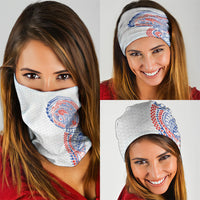 Hawaiian Traditional Tattoos Neck Gaiter Kakau Tribal Tropical Plant Motif Hawaii Flag Color Inspired