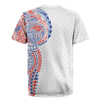 Hawaiian Traditional Tattoos Rugby Jersey Kakau Tribal Tropical Plant Motif Hawaii Flag Color Inspired