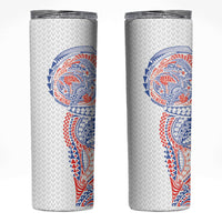 Hawaiian Traditional Tattoos Skinny Tumbler Kakau Tribal Tropical Plant Motif Hawaii Flag Color Inspired LT03 Multicolor - Polynesian Pride