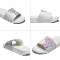 Hawaiian Traditional Tattoos Slide Sandals Kakau Tribal Tropical Plant Motif Hawaii Flag Color Inspired
