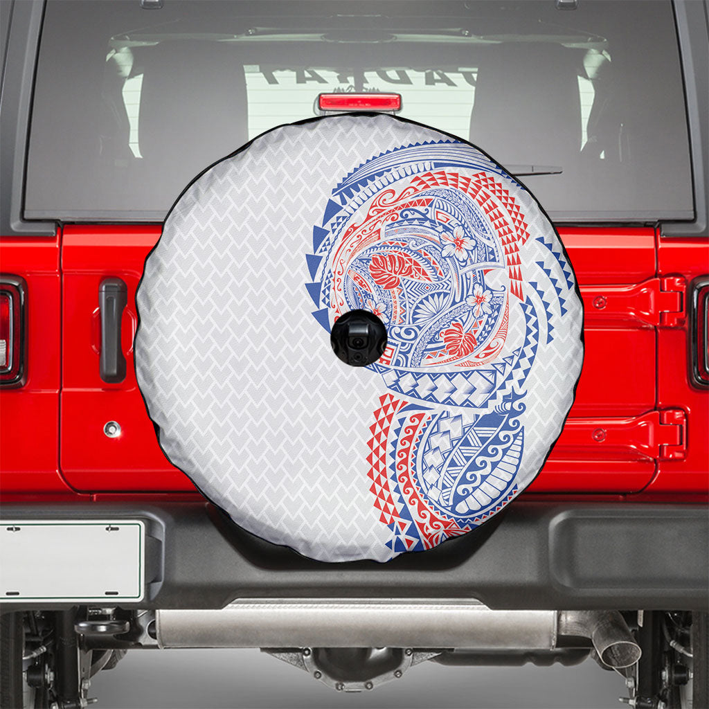Hawaiian Traditional Tattoos Spare Tire Cover Kakau Tribal Tropical Plant Motif Hawaii Flag Color Inspired