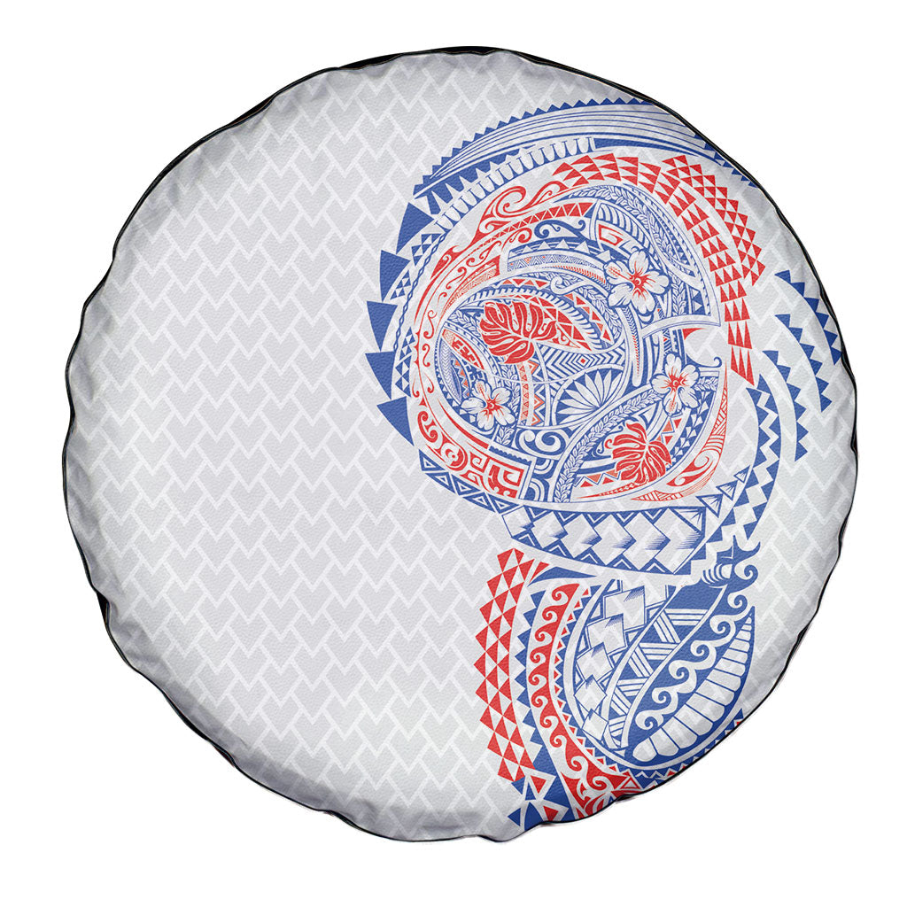 Hawaiian Traditional Tattoos Spare Tire Cover Kakau Tribal Tropical Plant Motif Hawaii Flag Color Inspired
