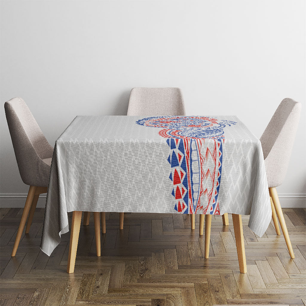 Hawaiian Traditional Tattoos Tablecloth Kakau Tribal Tropical Plant Motif Hawaii Flag Color Inspired