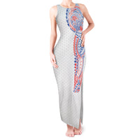 Hawaiian Traditional Tattoos Tank Maxi Dress Kakau Tribal Tropical Plant Motif Hawaii Flag Color Inspired