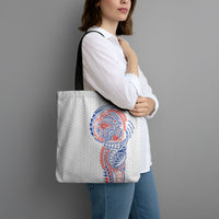 Hawaiian Traditional Tattoos Tote Bag Kakau Tribal Tropical Plant Motif Hawaii Flag Color Inspired