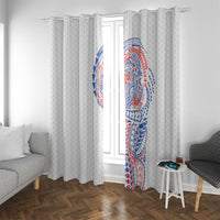 Hawaiian Traditional Tattoos Window Curtain Kakau Tribal Tropical Plant Motif Hawaii Flag Color Inspired