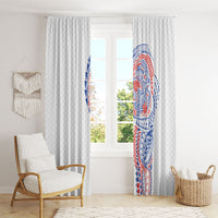 Hawaiian Traditional Tattoos Window Curtain Kakau Tribal Tropical Plant Motif Hawaii Flag Color Inspired