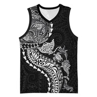 Hawaiian Kakau Tribal Sea Animals Tattoos Basketball Jersey Black Color