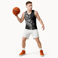 Hawaiian Kakau Tribal Sea Animals Tattoos Basketball Jersey Black Color