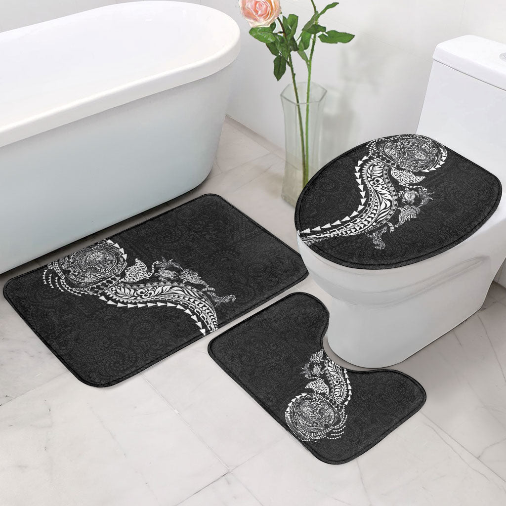 Hawaiian Kakau Tribal Sea Animals Tattoos Bathroom Set Black Color