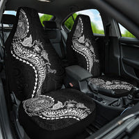 Hawaiian Kakau Tribal Sea Animals Tattoos Car Seat Cover Black Color