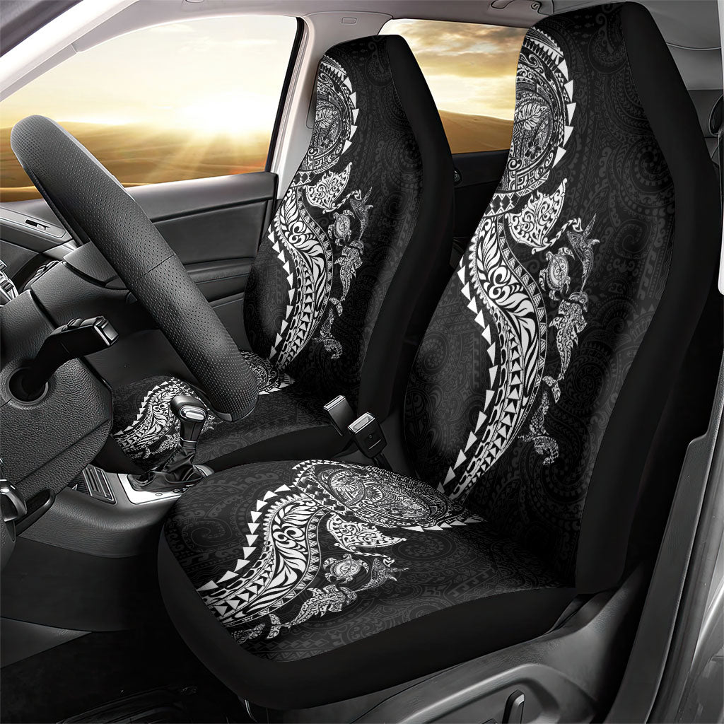 Hawaiian Kakau Tribal Sea Animals Tattoos Car Seat Cover Black Color