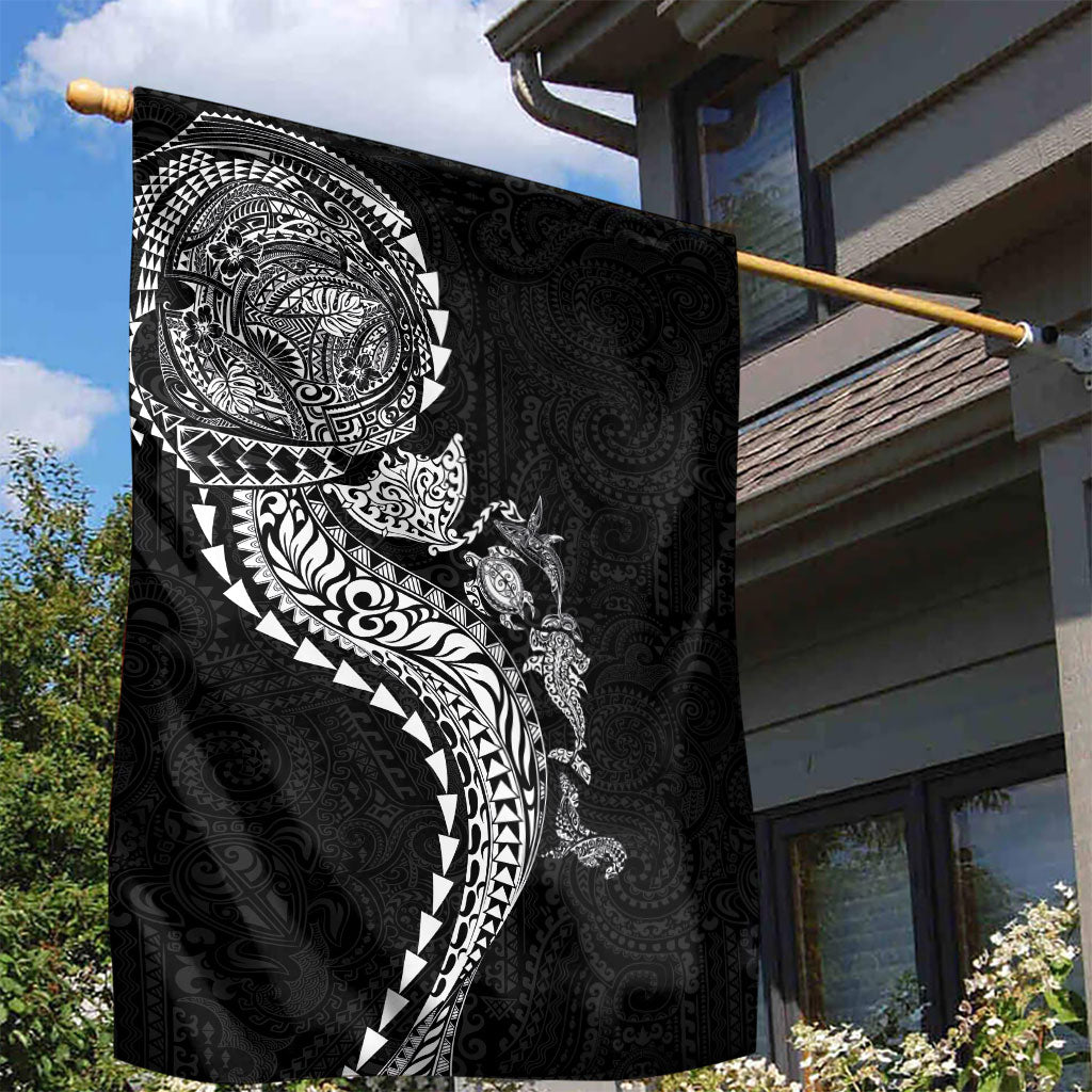 Hawaiian Kakau Tribal Sea Animals Tattoos Garden Flag Black Color LT03 - Polynesian Pride