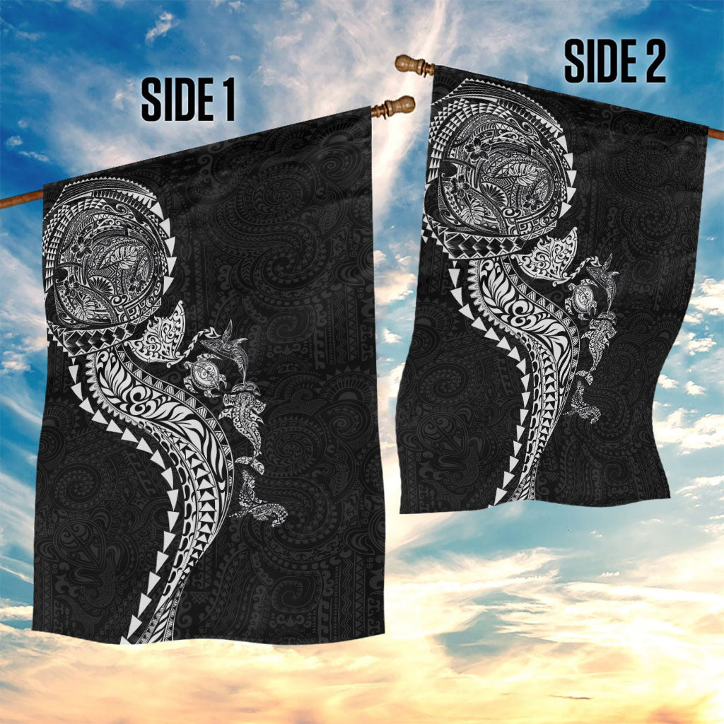 Hawaiian Kakau Tribal Sea Animals Tattoos Garden Flag Black Color LT03 - Polynesian Pride