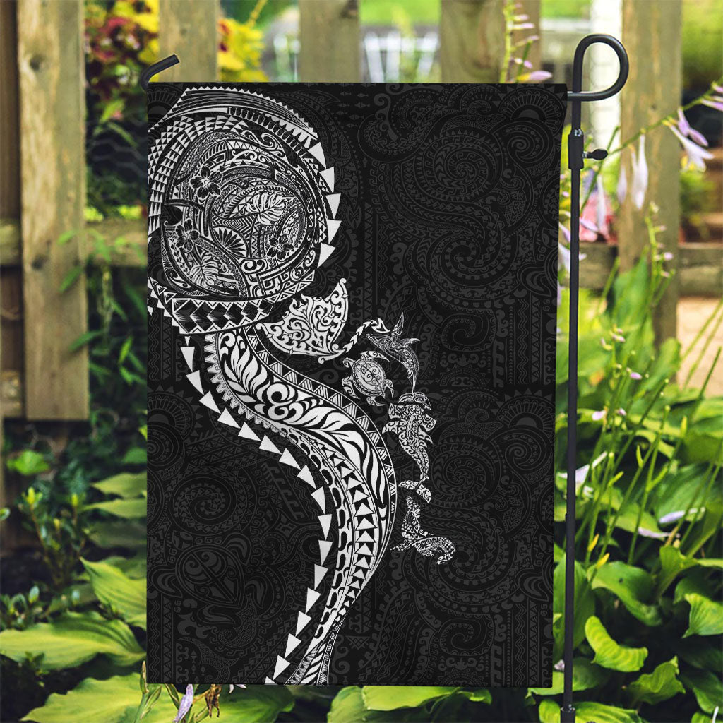 Hawaiian Kakau Tribal Sea Animals Tattoos Garden Flag Black Color LT03 Garden Flag Black - Polynesian Pride