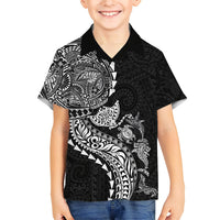 Hawaiian Kakau Tribal Sea Animals Tattoos Hawaiian Shirt Black Color LT03 - Polynesian Pride