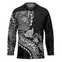 Hawaiian Kakau Tribal Sea Animals Tattoos Hockey Jersey Black Color