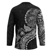 Hawaiian Kakau Tribal Sea Animals Tattoos Hockey Jersey Black Color