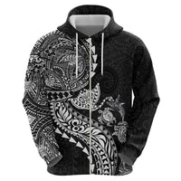 Hawaiian Kakau Tribal Sea Animals Tattoos Hoodie Black Color