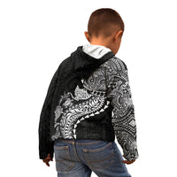 Hawaiian Kakau Tribal Sea Animals Tattoos Kid Hoodie Black Color