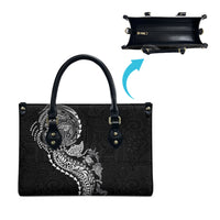 Hawaiian Kakau Tribal Sea Animals Tattoos Leather Bag Black Color