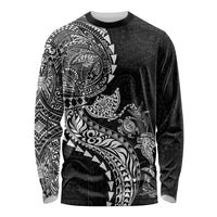 Hawaiian Kakau Tribal Sea Animals Tattoos Long Sleeve Shirt Black Color