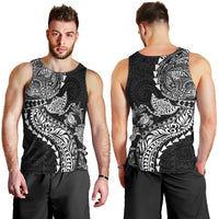 Hawaiian Kakau Tribal Sea Animals Tattoos Men Tank Top Black Color