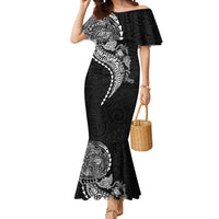 Hawaiian Kakau Tribal Sea Animals Tattoos Mermaid Dress Black Color
