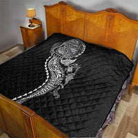 Hawaiian Kakau Tribal Sea Animals Tattoos Quilt Black Color