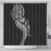 Hawaiian Kakau Tribal Sea Animals Tattoos Shower Curtain Black Color LT03 - Polynesian Pride