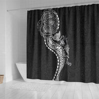 Hawaiian Kakau Tribal Sea Animals Tattoos Shower Curtain Black Color LT03 - Polynesian Pride
