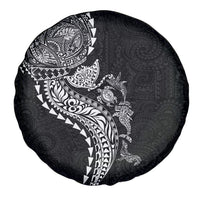Hawaiian Kakau Tribal Sea Animals Tattoos Spare Tire Cover Black Color