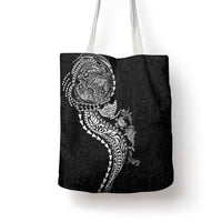 Hawaiian Kakau Tribal Sea Animals Tattoos Tote Bag Black Color LT03 - Polynesian Pride