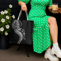 Hawaiian Kakau Tribal Sea Animals Tattoos Tote Bag Black Color LT03 - Polynesian Pride