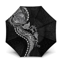 Hawaiian Kakau Tribal Sea Animals Tattoos Umbrella Black Color