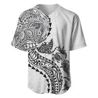 Hawaiian Kakau Tribal Sea Animals Tattoos Baseball Jersey White Color