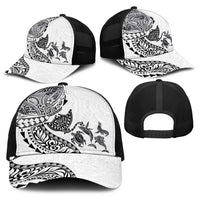 Hawaiian Kakau Tribal Sea Animals Tattoos Baseball Net Cap White Color