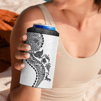 Hawaiian Kakau Tribal Sea Animals Tattoos 4 in 1 Can Cooler Tumbler White Color