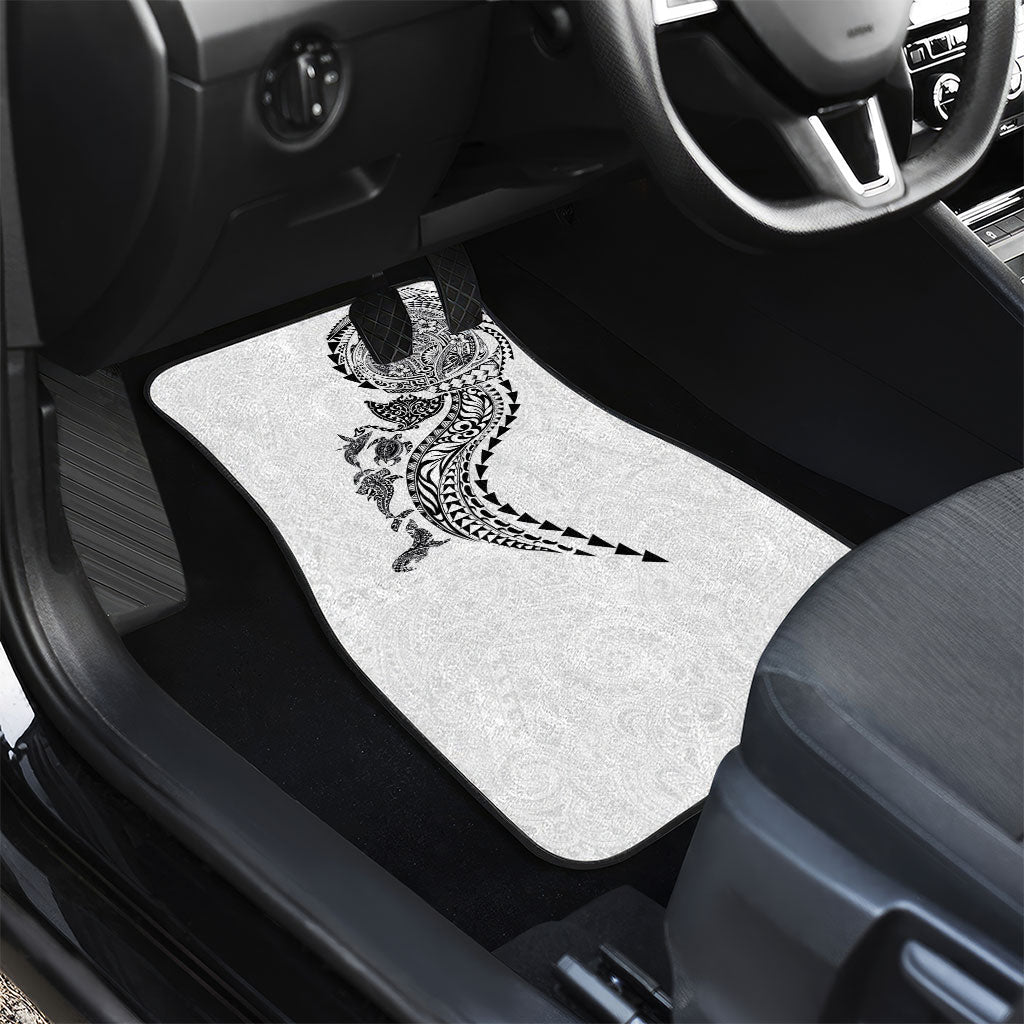 Hawaiian Kakau Tribal Sea Animals Tattoos Car Mats White Color