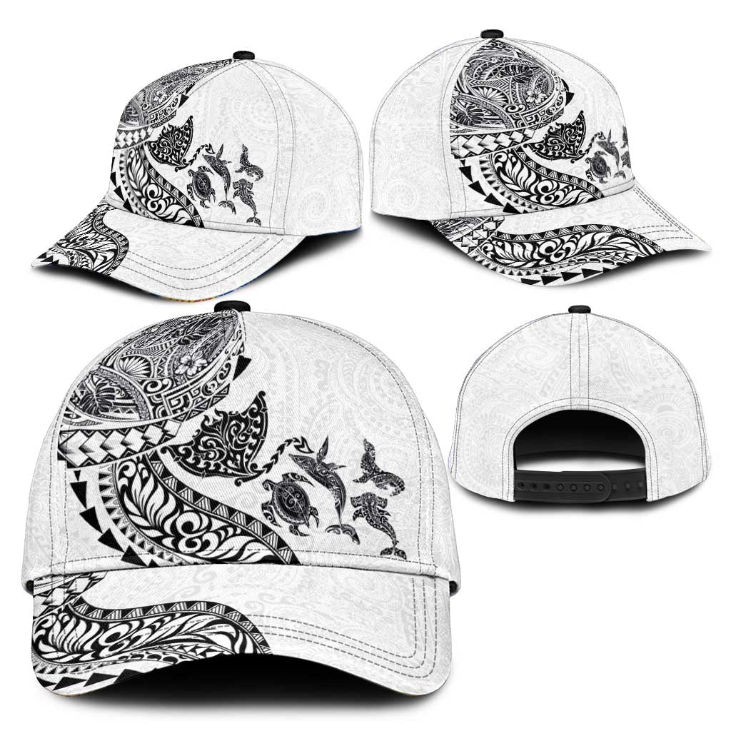 Hawaiian Kakau Tribal Sea Animals Tattoos Classic Cap White Color