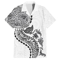 Hawaiian Kakau Tribal Sea Animals Tattoos Hawaiian Shirt White Color LT03 White - Polynesian Pride