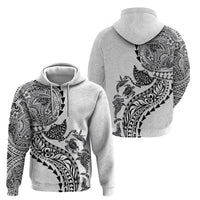 Hawaiian Kakau Tribal Sea Animals Tattoos Hoodie White Color