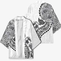 Hawaiian Kakau Tribal Sea Animals Tattoos Kimono White Color